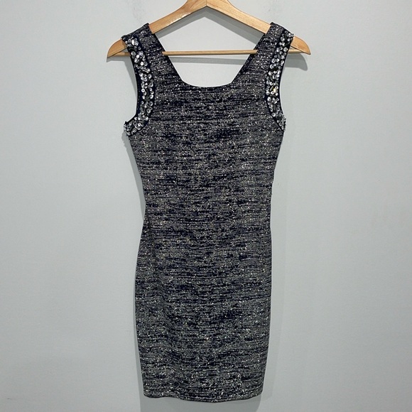 City Studio Teen girl size 3 navy silver dress homecoming party embellished NEW - Picture 1 of 16